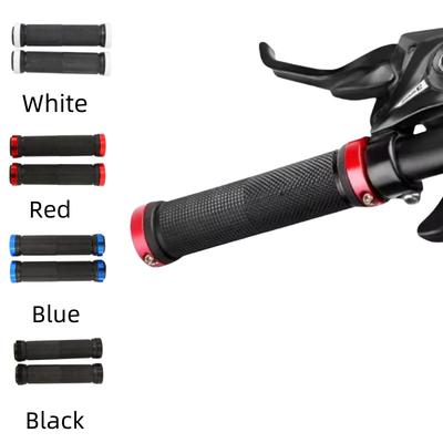 Bicycle Handlebars Rubber Mountain Bike Handlebar Anti-skid MTB Bike Grips Alloy Cuffs Bilateral Lock Bicycle Handle Accessories