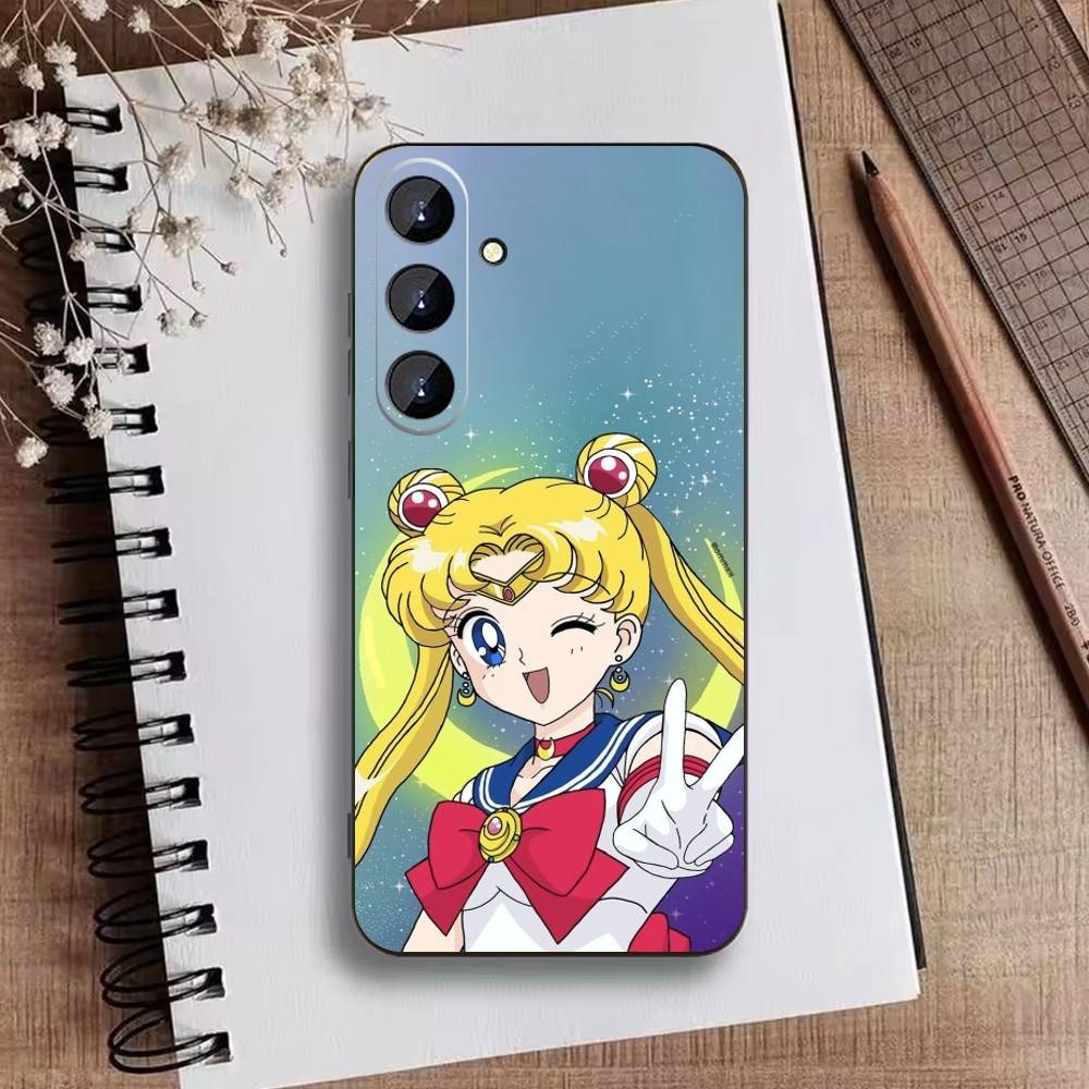 Cartoon G-Sailor M-Moons Phone Case For Samsung Galaxy A73,A21s,A22,A31,A52,A53,A71,A41Soft Black Shell