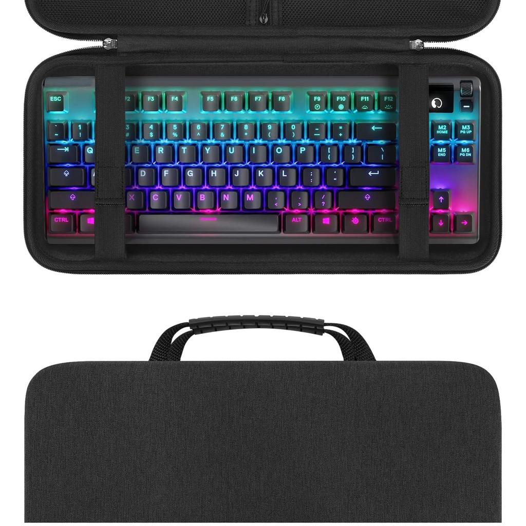 Linkidea Hard Travel Case Compatible with TKL Tenkeyless Computer Keyboard Carrying Case Protective Storage Box Bag Wireless/Wired Keyboards, 87-Key
