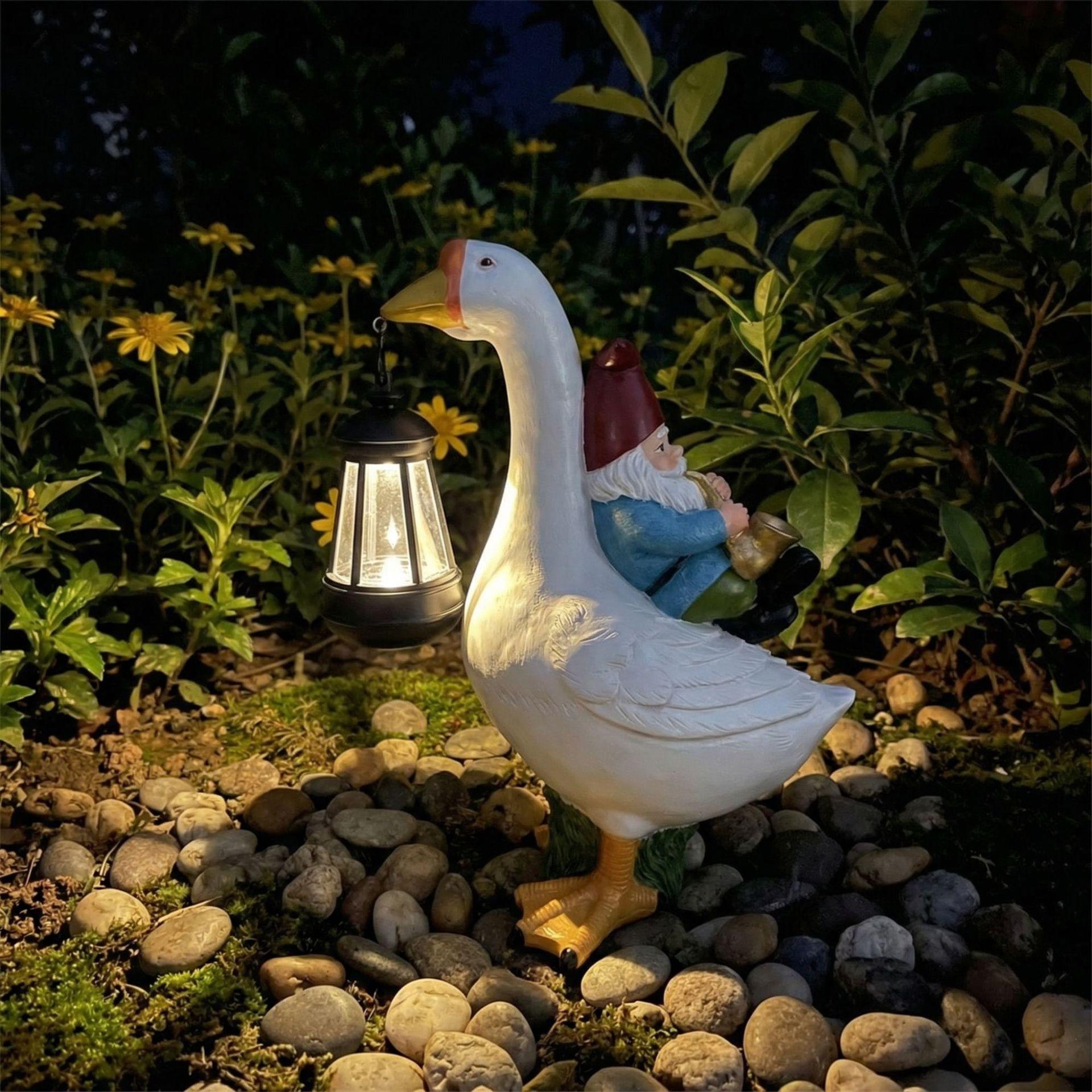 

JYL TS/162,Solar Porch Goose Outdoor Statue Light for Villa Garden Decor Garden Luminous Home Decor One Size сливовий