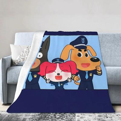 Coperta da sceriffo Labrador morbida e calda in flanella, peluche per letto, soggiorno, picnic, viaggio, casa, divano