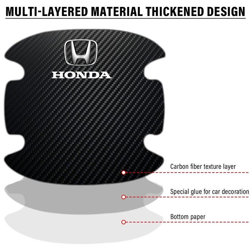 4P/Set Car Door Handle Anti-scratch Sticker Carbon Fibre for Honda Civic Fit Jazz Accord Pilot Passport Stepwgn CRV BRV HRV Vezel