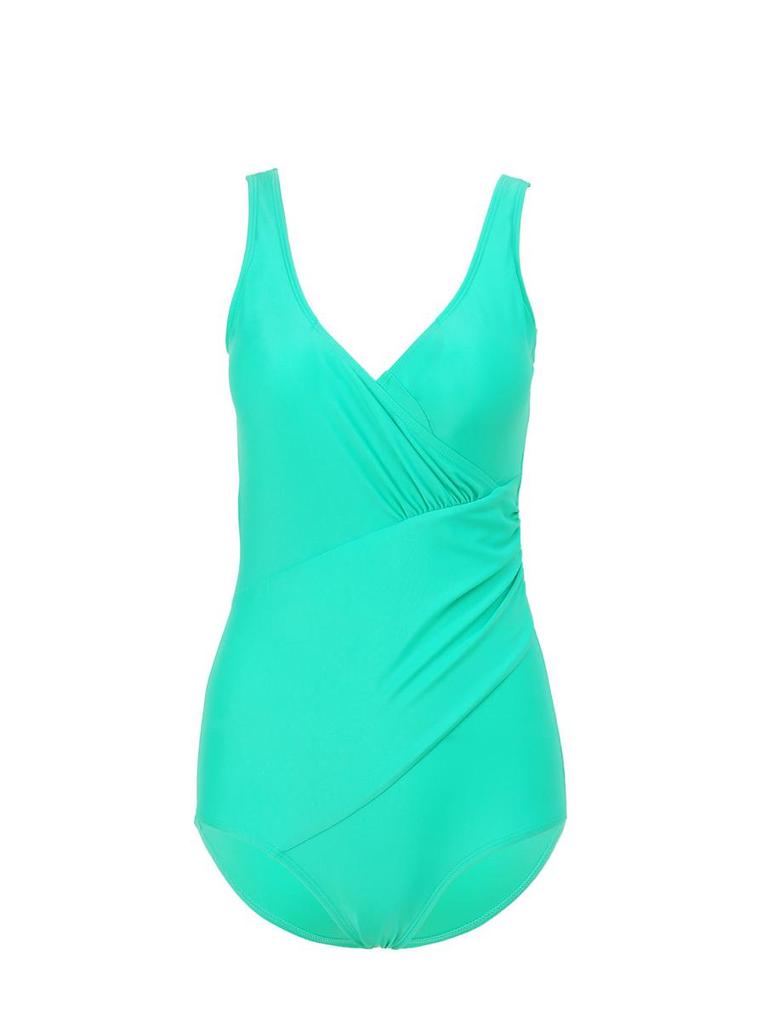 Plus Size Solid Color One-Piece Swimsuit for Women