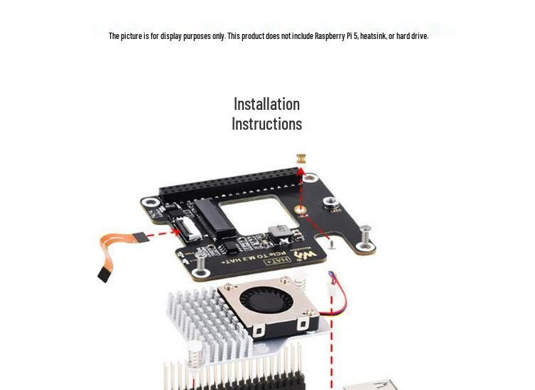 Raspberry Pi 5th Gen PCIe to M.2 NVMe SSD Adapter Board for Boot Expansion