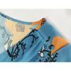 Women's Bohemian Print V-neck Button-up Seven-quarter Sleeve Skirt Dress
