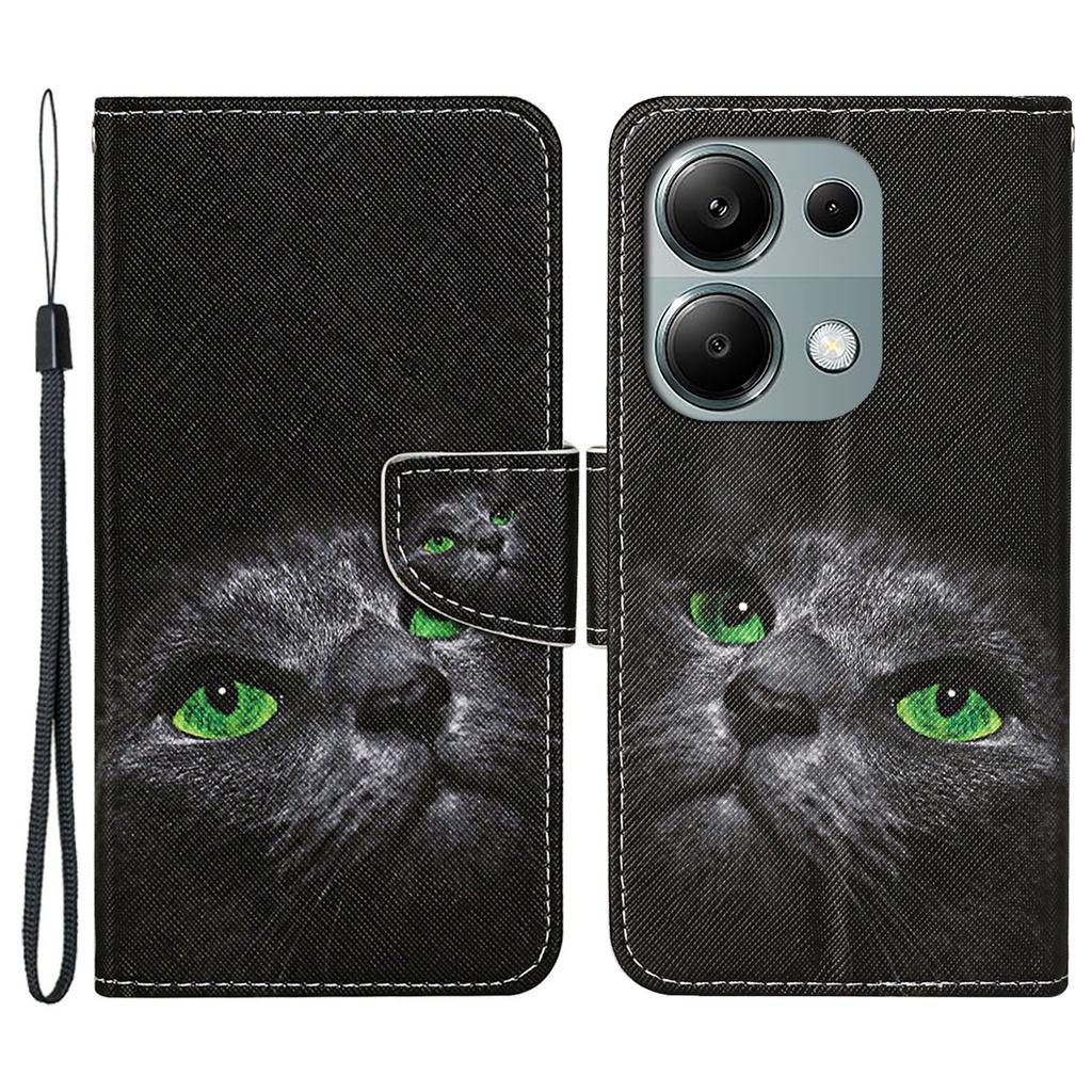 Für Xiaomi Redmi Note 13 Pro 4G/Poco M6 Pro 4G Lederhülle Musterdruck Brieftasche Handyhülle