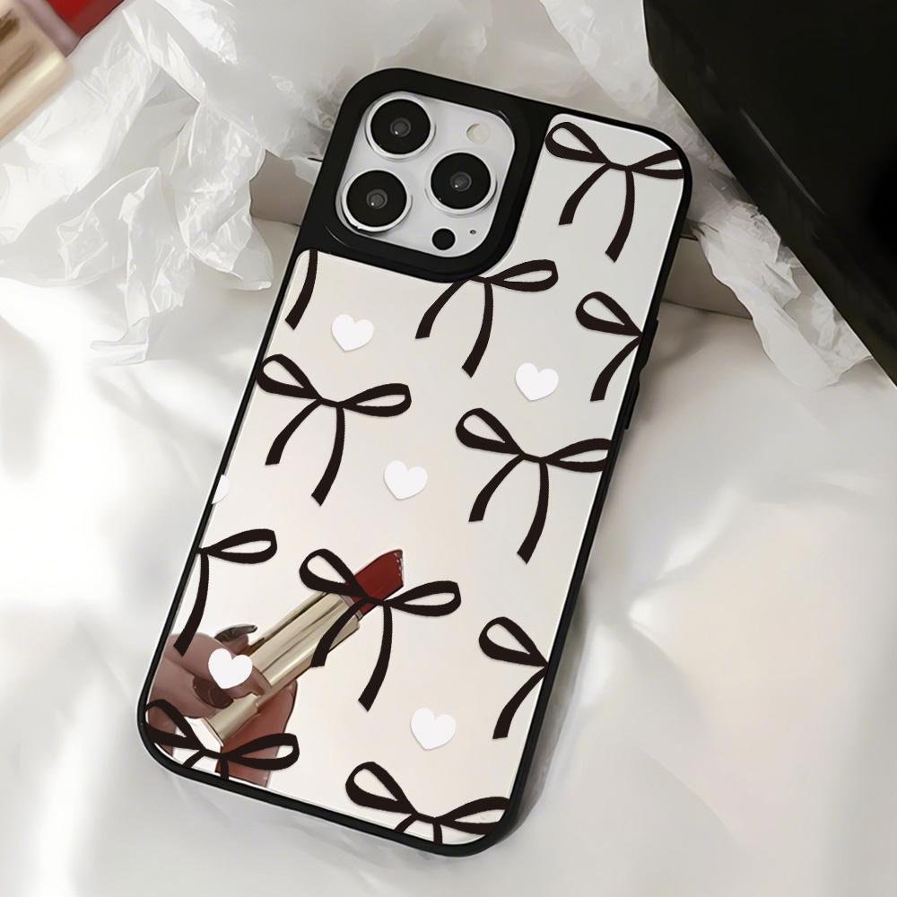 Spiegel Handyhülle für iPhone 15 11 13 14 für 15 16 Pro Max 12 13 16 Pro Wolke Blume und Tier Niedlicher Stil Handyhülle