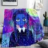 Coperta in Flanella con Stampa di Mercoledì Addams, Coperta Calda Ultra Morbida di Alta Qualità per Tutte le Stagioni, Coperta Accogliente per Arredamento Casa, Regalo di Natale Perfetto