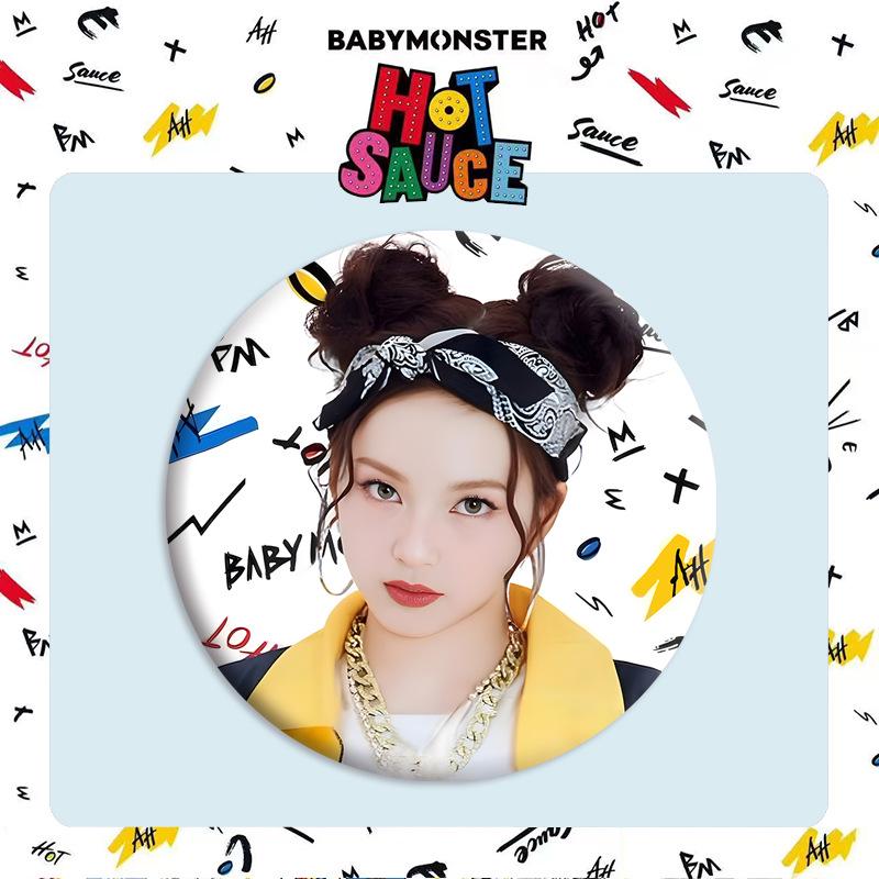 Babymonster "HOT SAUCE" Mirror Keychain Pin Pendant - ASA Merchandise