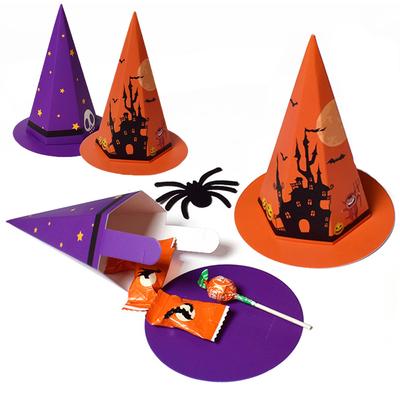 6Pcs Witch Hat Halloween Gift Boxes Paper Halloween Candy Cookie Boxes Kids Trick or Treat Packaging Halloween Decoration 2024