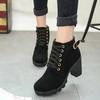 Autumn High-top Women's High Heels Fashion Comfortable Thick-heeled Women Boots Simple Womens Party Casual Shoes  Trends