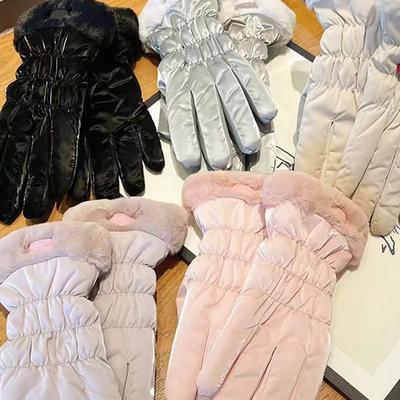 Gants Rembourrés Femme Hiver Épaissis Chauds Respirants Cyclisme Alpinisme Ski Sports de Plein Air Gants Coupe-Vent