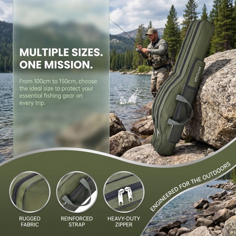 Borsa Pieghevole per Canne da Pesca in Tessuto Oxford Borsa per Attrezzatura da Pesca Custodia per Canne da Pesca Storage Attrezzatura da Pesca