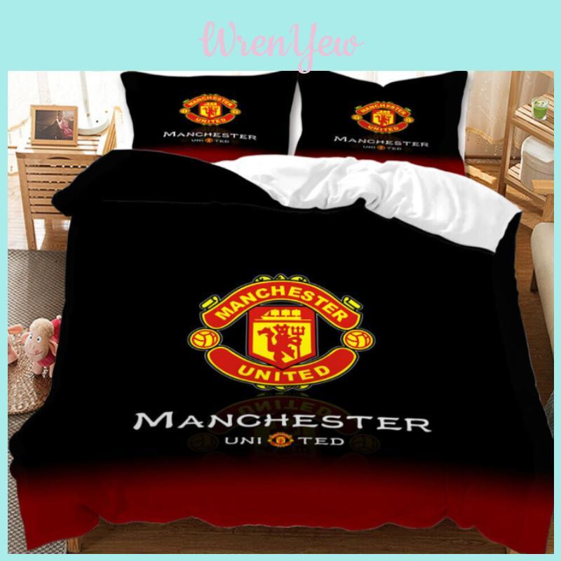 Manchester Pattern Digital Printed Threepiece Bedding Set For Kids And Teens