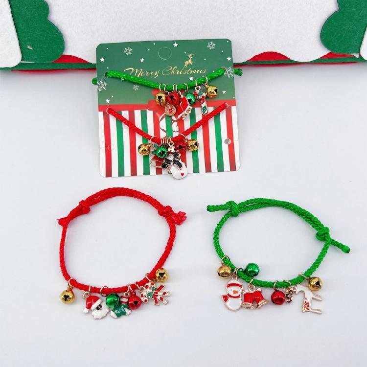 Christmas Wrist Chain Couples Children's Versatile Woven Bracelet Fashionable Handmade Bangle Trendy Wrist Jewelry Gift