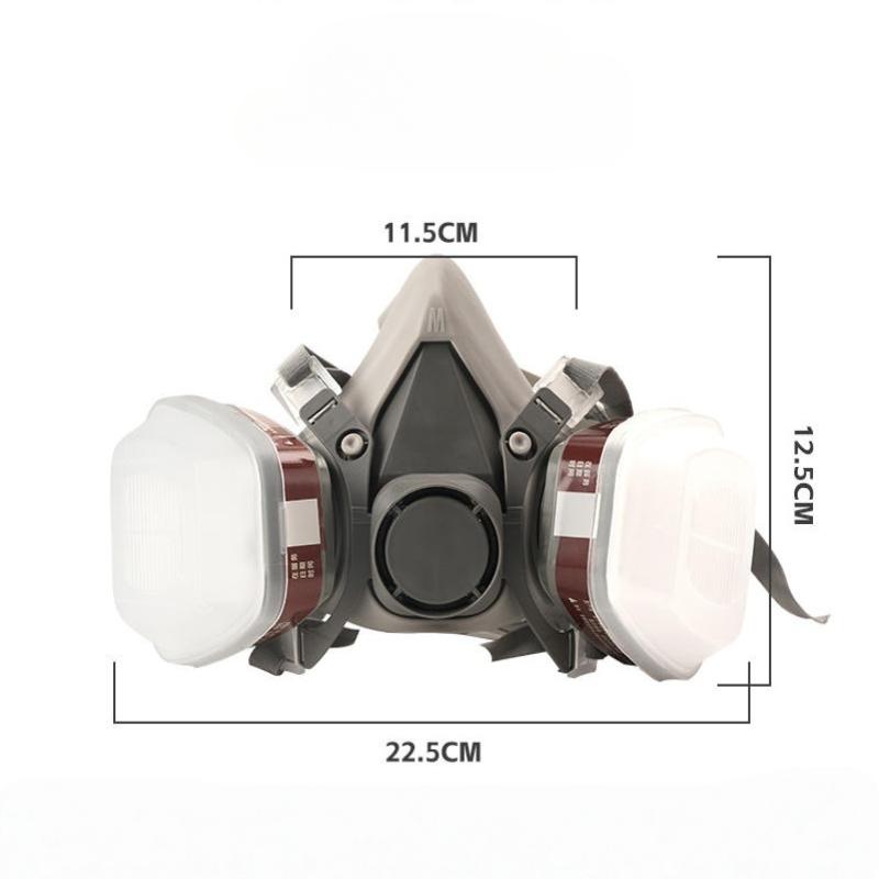 Paint Spraying 6200 Dust Gas Respirator Mask 15in1 Half Face Reusable Safety Gear for Construction DIY Projects