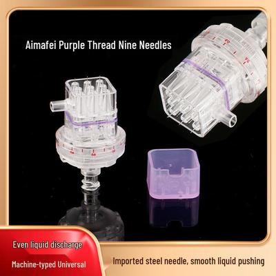 Dermasha Dziewięciogłowicowy Pióro do Kwasu Hialuronowego do Aqua Peel - Uniwersalne do 2. do 4. Generacji, Podciśnieniowe, Bezbolesne