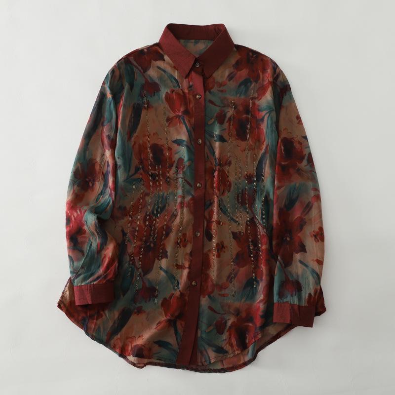 2026 Spring Women s Age-Reducing Plus Size Long Sleeve Blouse - High-End Casual Mom Wear One Size