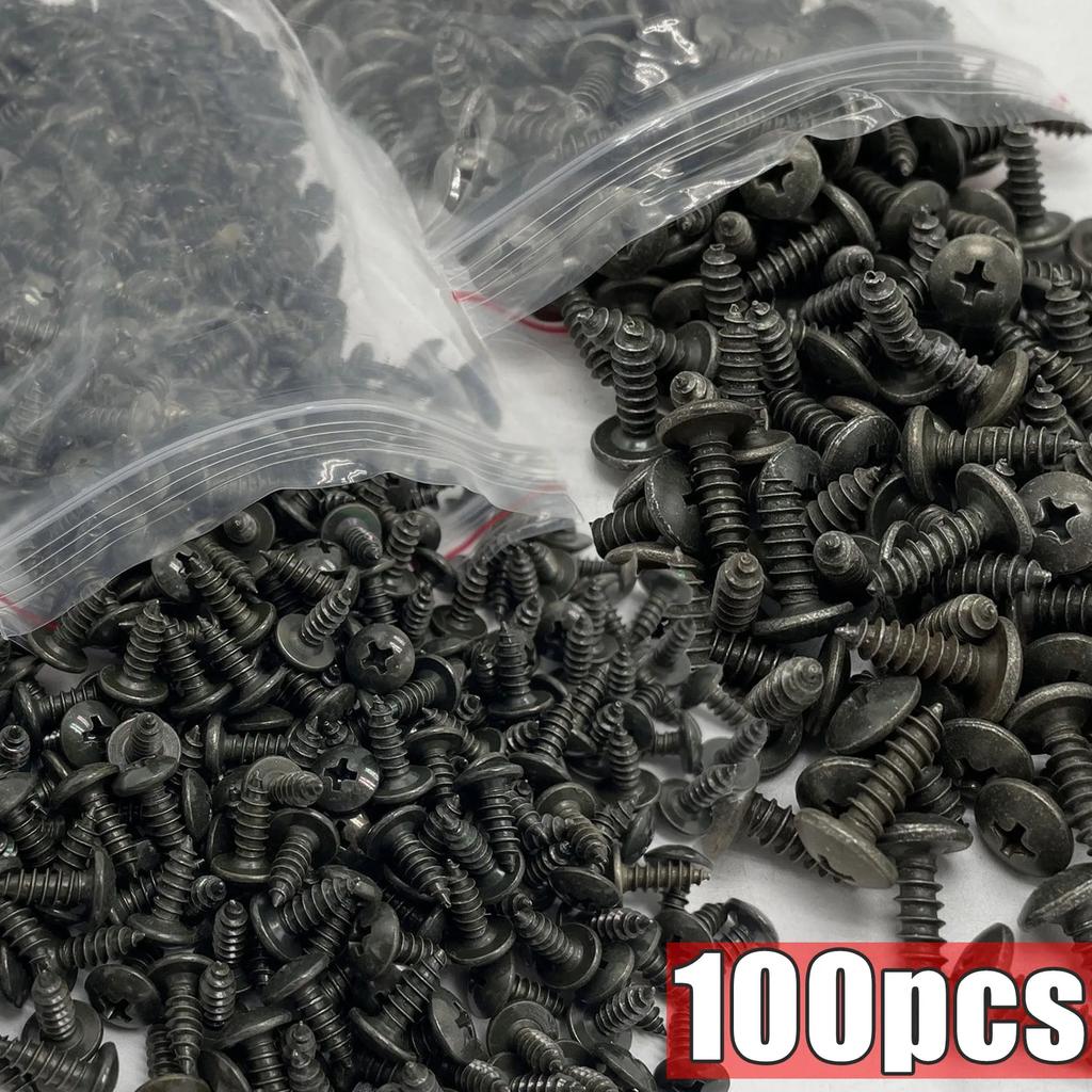 Mixed Car Motorcycles Metal 100/10pcs Screw Tapping Fastener U-Type with Screw Anti-rust Protection Clip Buckle Iron Sheet Amagi