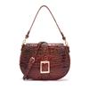 Borsa a tracolla portatile per ascelle Baguette da donna Modello coccodrillo Brahmin