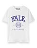 T-shirt unisexe à manches courtes avec logo Yale White Crest