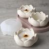 Lotus Shape Candle Holder Plaster Mold Lotus Candle Cup Vessel Cement Mold Terrazzo Silicone Mold Succulent Pot Molds Craft Gift