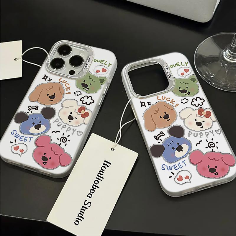 Applicable To Apple 11Promax Silver 11/11/11 New Niche Personality Cute Group of Puppies Mobile Phone Case