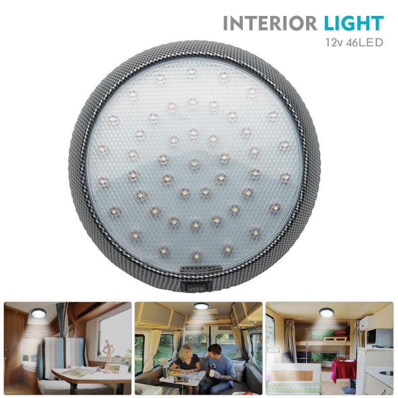 Automobiles Car Dome Roof Ceiling Interior Light LED Car Interior Reading Light White Round Style 46LED 12V Bulb Reading Lamp