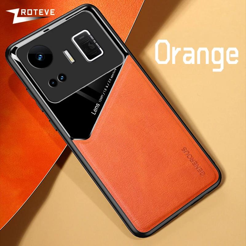 

Для RealmeGT Neo5 чехол PU кожаный автомобильный магнитный жесткий ПК чехол для Oppo Realme GT Neo 5 3 3T 2 Neo2 Neo3 GT2 Pro GT3 чехлы Realme GT5 оранжевый