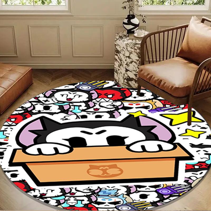 Game Adventure Heroes Round Rug for Livingroom,Bedroom, Palyroom, Chair Rug, Area rug, Circle Carpet, Large Size Fan Christmas gift