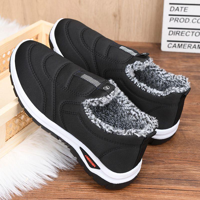 

Унисекс Зимние Хлопковые Ботинки: Теплые, на бархатной подкладке, мягкая подошва, нескользящие, водонепроницаемые для людей среднего и пожилого возраста 44