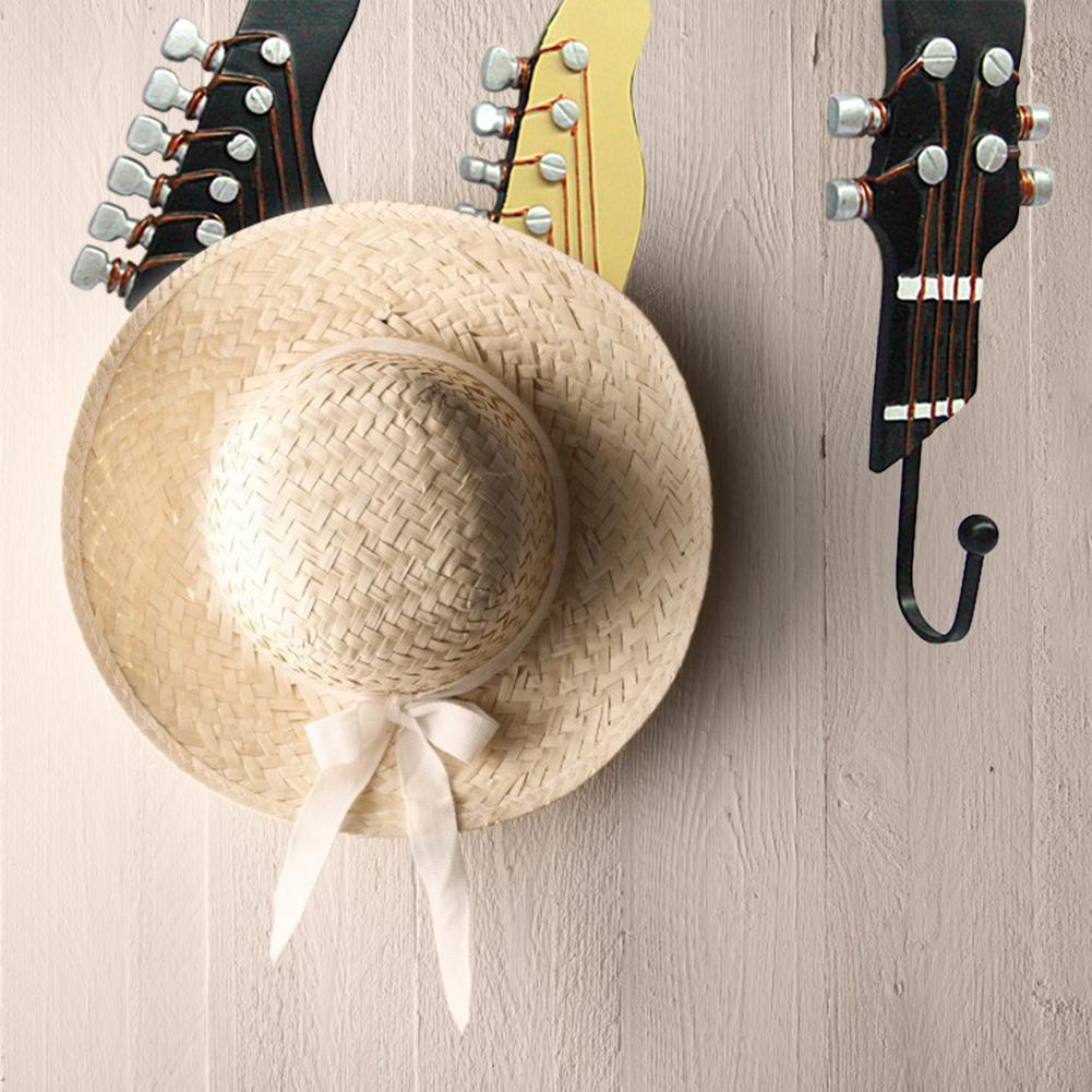 3Pcs Retro Wall Hanger Farmhouse Style Guitar Head Shape Clothes Hooks Resin Vintage Storage Rack Wall Mounted for Home Decor