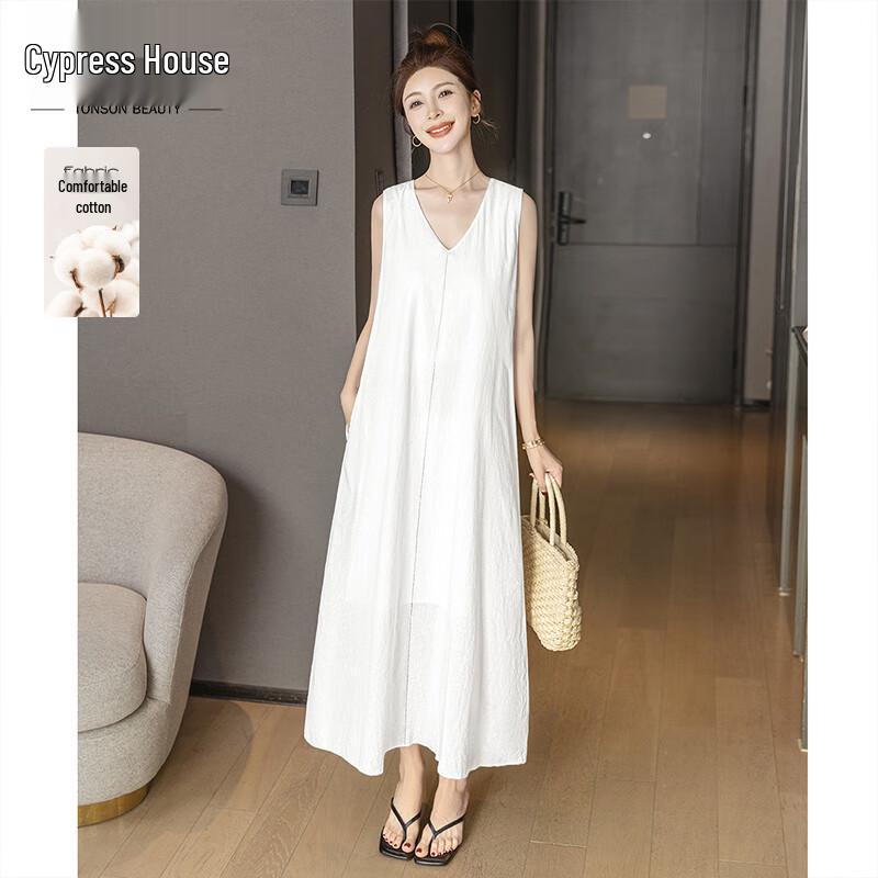 SiboShe 2026 Summer Casual Sleeveless A-Line Midi Dress S