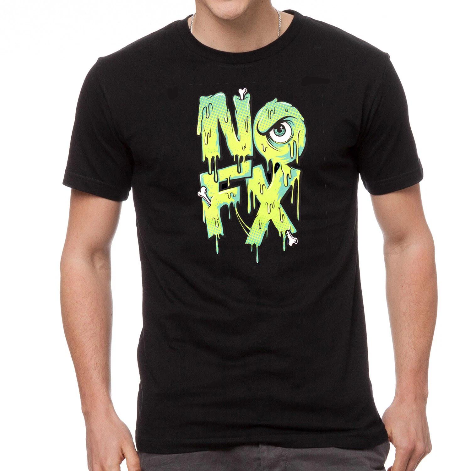 

NOFX - Logo Metal Rules Rock Music Black T-shirt -591- L