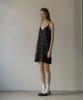 Mosyupamosyu Crinkle Point Buckle Dress [Black]