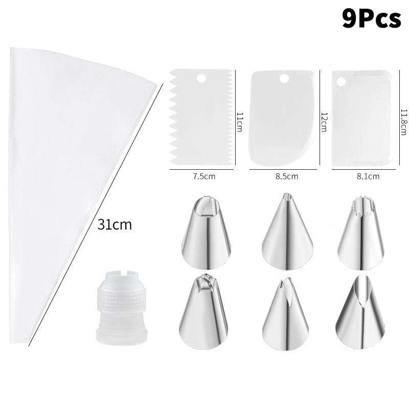 Stainless Steel Piping Nozzle Set,Cake Decorating Tools, Cream Glue Piping Nozzles,Thickened EVA Piping Bags