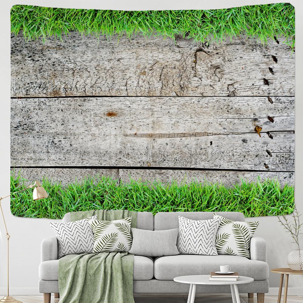 Plant On Wood Board Wall Tapestry Wall Hanging Farmhouse Decor Large Size Tapestry Hippie Boho Wall Tapestries Mandala Fabric