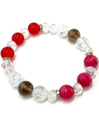Item Zodiac Stone Aries Aries Inca Rose Ruby Crack Crystal Genuine Quartz Smoky Quartz Natural Stone Power Stone Bracelet Money Luck Love Luck Health