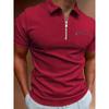 Herren Halbzip Slim Fit Poloshirt Lässiges Atmungsaktives Kurzarm Oberteil mit Brusttasche