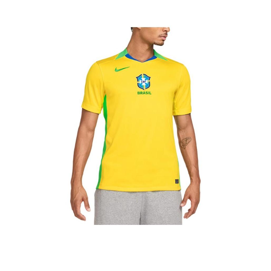 Nike Logo Color Block V-Neck Short Sleeve T-Shirt Men Tops Yellow FZ9011-718 M
