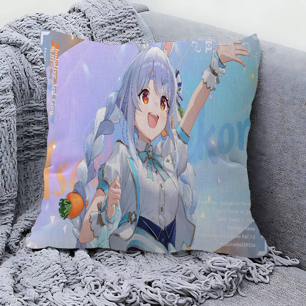 Game Hololive Usada Ppekora Pillow Covers Cartoon Sofa Decorative Home Doublesided Printing Short Plush Cute Cushion Cover