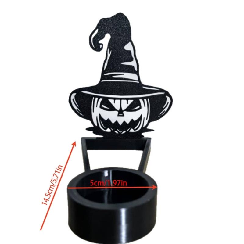 Skull Design Plastic Tabletop Candle Holders Halloween Party Decors Creative Scary Atmosphere Enhancers