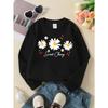 European Sizes Girls' Round Neck Fashion Sweatshirt, Sweet Cherry Daisies And Berries, Autumn Winter Trendy Print, Casual And Sporty.