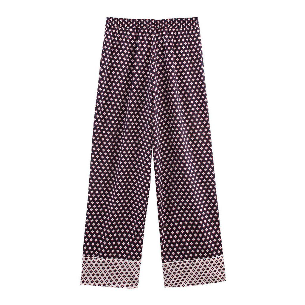 2025 Spring Women's Printed Shirt & Straight-Leg Pants Set 11305