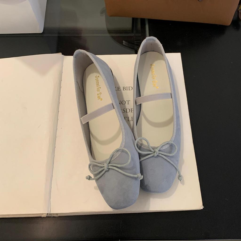 Mode Weiche Samt Fliege Ballerinas Frau Flats Niedrige Absätze Mary Janes Elastisches Band Slipper Loafers Damen Braut Hochzeit Ballerinas