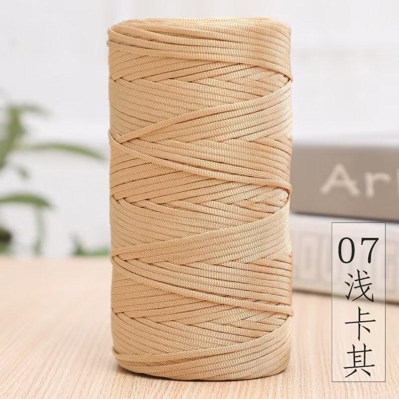 Mercerized Cotton And Linen Flat Belt Thread Light Body Ice Silk Crochet Hook Hat Wool Ball Handmade Diy Knitting Material Package