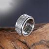 High Grade 925 Sterling Silver Ring For Men Jewelry Vintage Style Buddhist Scriptures Ring Male Amulet Accessories Double Layer