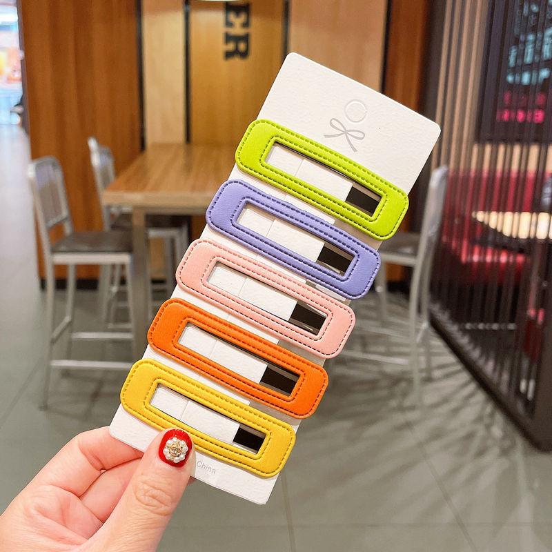 Simple Temperament Square Hairpin Children'S Side Clip Bb Clip Macaron Bangs Clip Broken Hairpin Back Head Hairpin