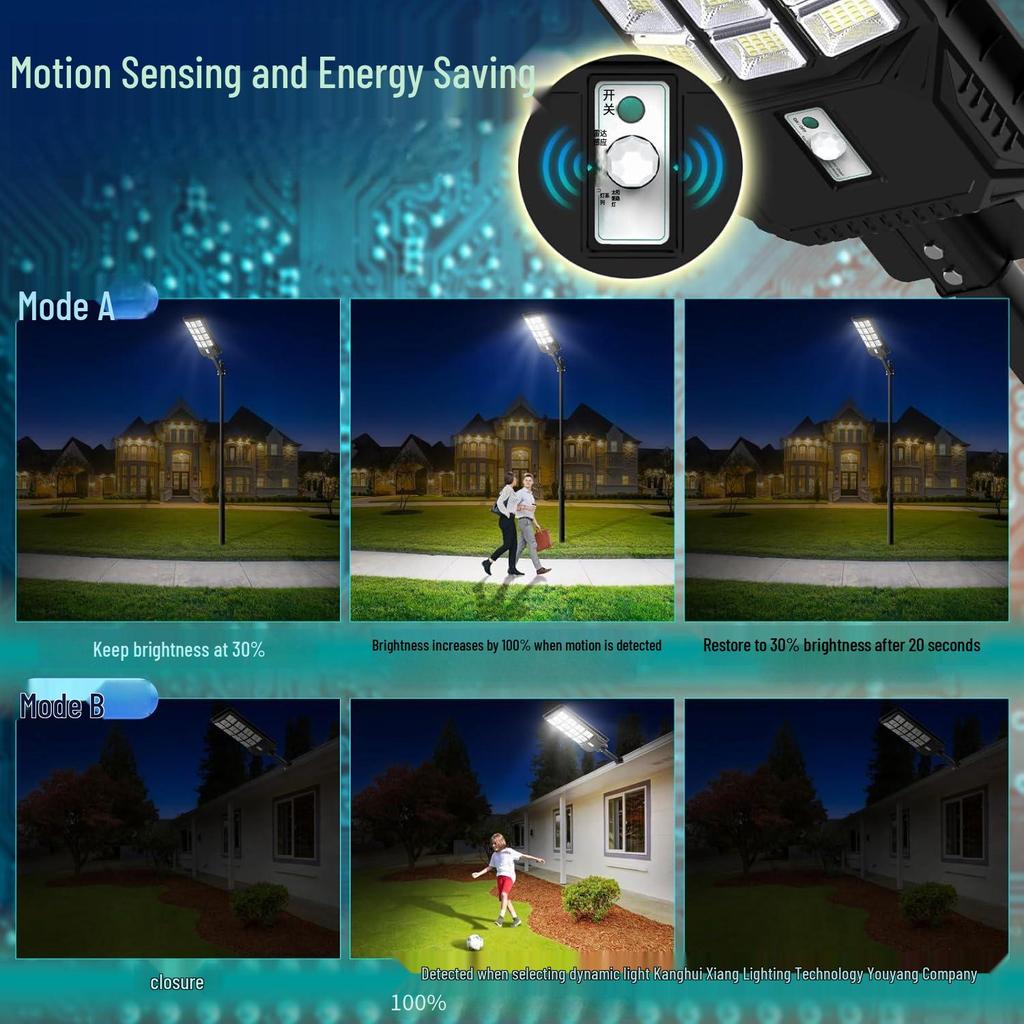 Solar Telescopic Pole Outdoor Waterproof Courtyard & Wall Lamp with Smart Remote Control