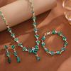 Elegant European and American Three-Piece Jewelry Set: Necklace, Earrings, Bracelet for Brides and Evening Gowns